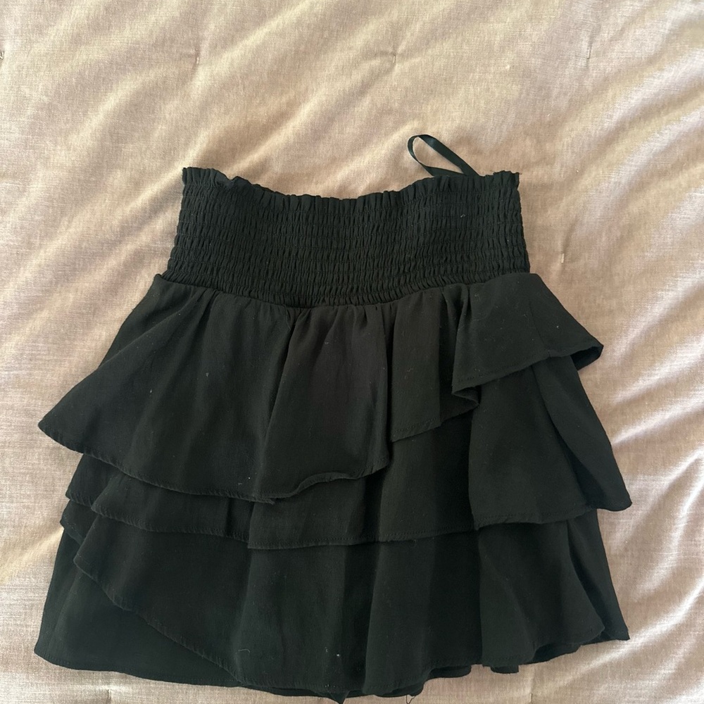 Elegant Black Tiered Cotton Candy LA Skirt
